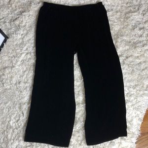 Eileen Fisher Large Black Velvet Velour elastic Pant